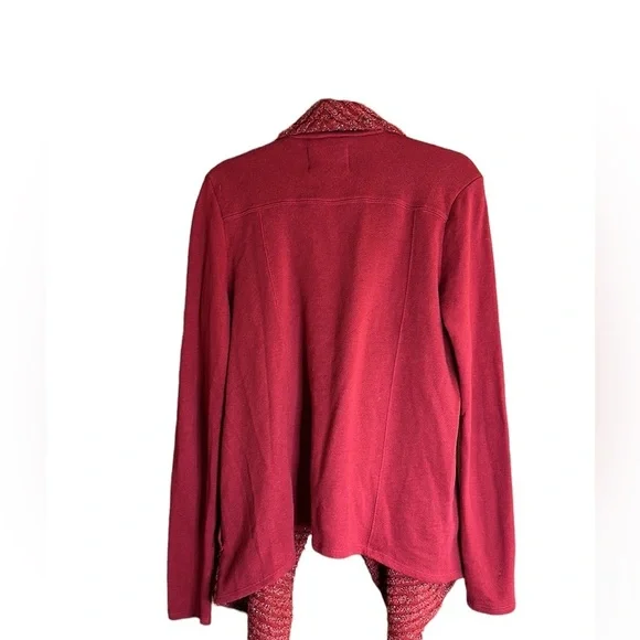Lucky Brand Cardigan Sweater Medium Red Shimmer Medium - Picture 6 of 8